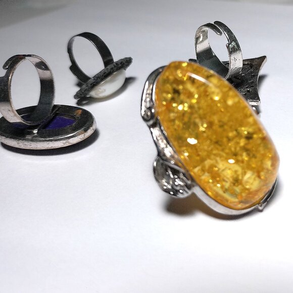 Rings set of 4 adjustable size chunky stylish fashion jewelry - Picture 6 of 6